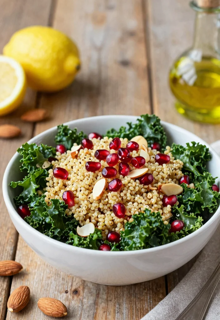 12 Healthy Thanksgiving Recipes for a Lighter Holiday Table 2. Quinoa and Kale Salad with Pomegranate Seeds 0