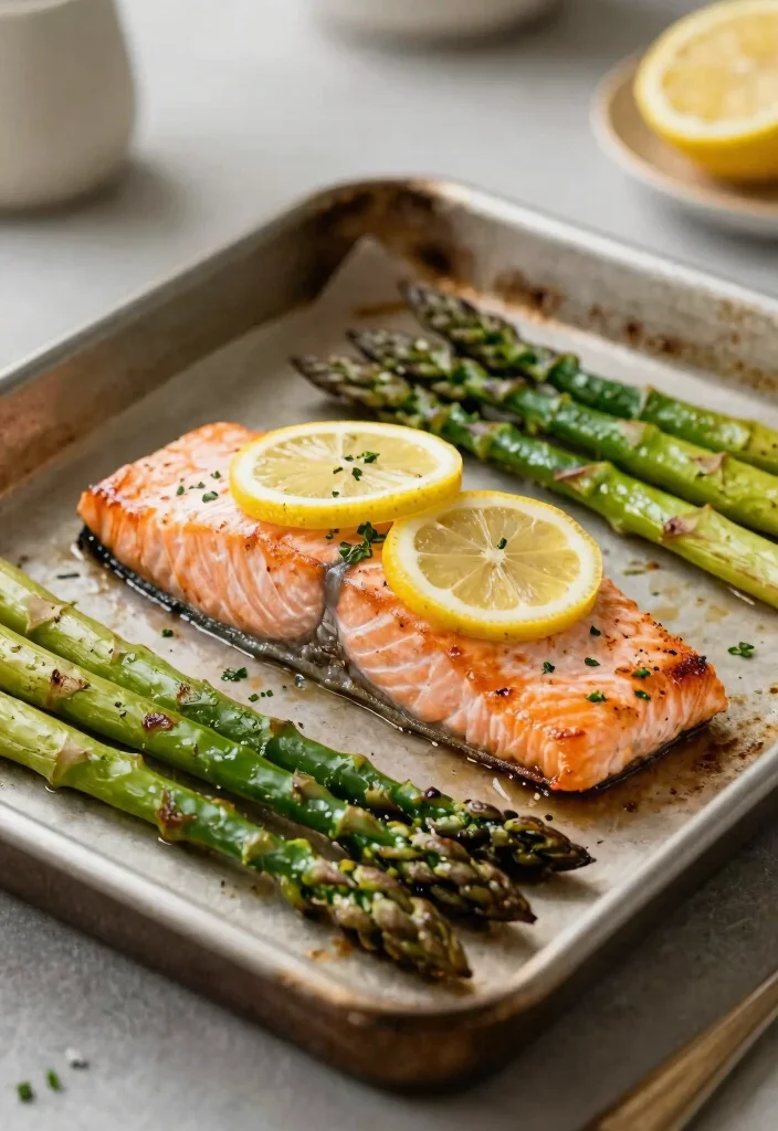 12 Seafood Dinner Recipes for Fresh Flavorful Nights - 3. One-Pan Baked Salmon with Asparagus 1