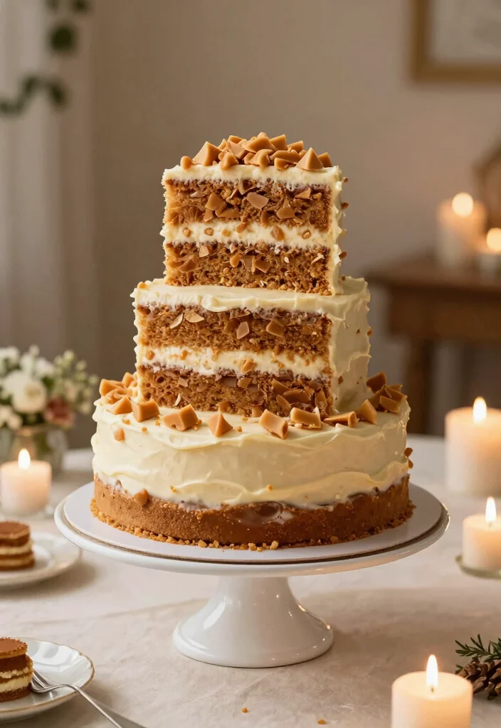 12 Toffee Dessert Recipes for Rich Buttery Sweets 12. Toffee Layer Cake 0