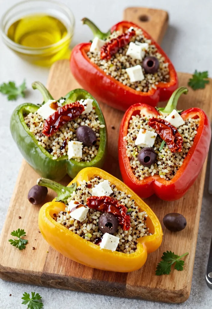 12 Unique Dinner Recipes to Break the Routine 2. Mediterranean Quinoa Stuffed Peppers 0