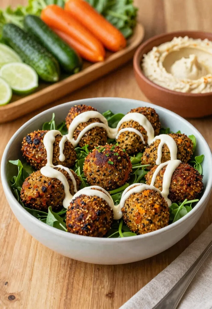 12 Unique Healthy Dinner Recipes for Fresh Inspiration 8. Middle Eastern Falafel Bowl 0