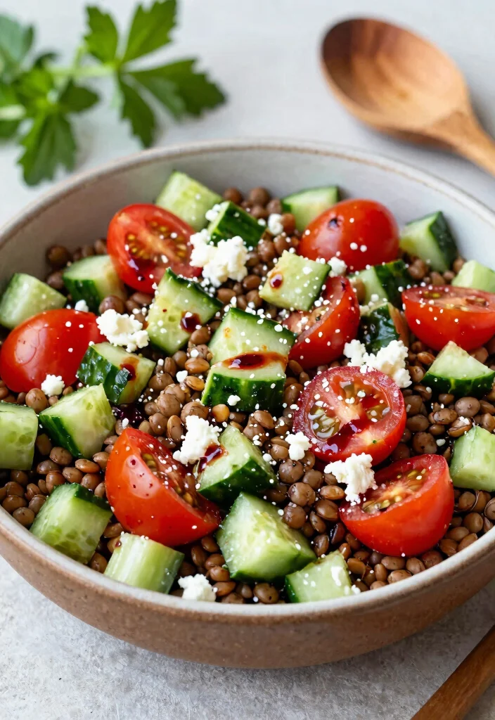 12 Vegan Protein Salad Recipes for Filling Clean Eating 10. Mediterranean Lentil Salad 0