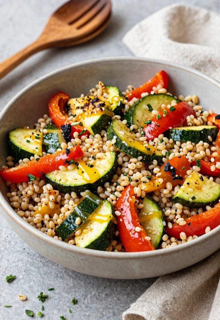 12 Vegan Protein Salad Recipes for Filling Clean Eating 8. Roasted Vegetable Farro Salad 0