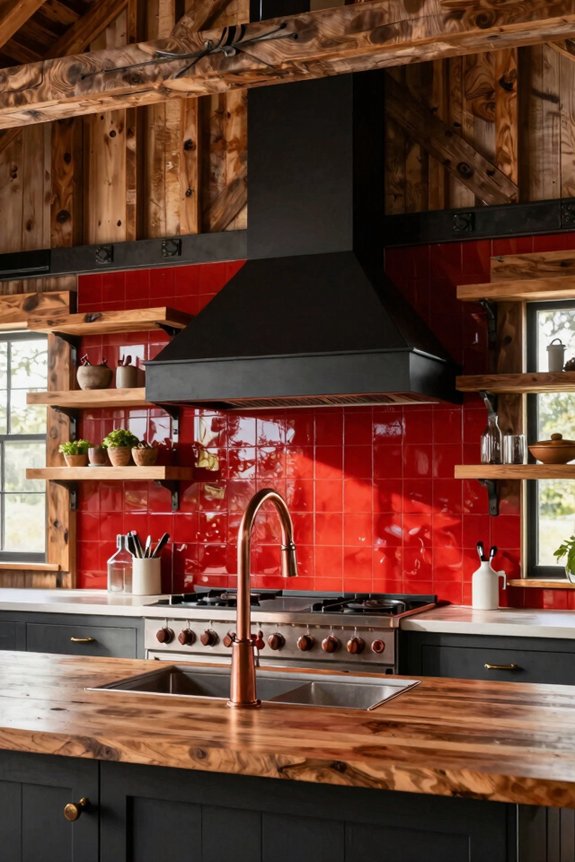 5 Barndo Kitchen Ideas to Transform Your Barn Conversion 4 bold hood and backsplash focal point