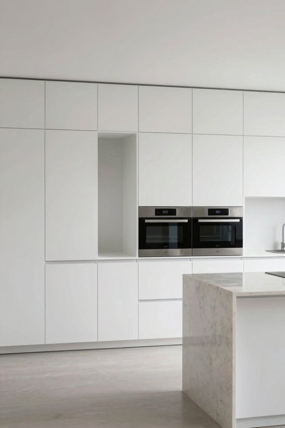 White Kitchen Design Ideas for a Stunning Space 8 concealed storage serene minimalism