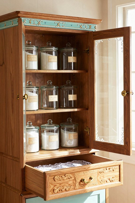 glass canisters labeled jars hoosier era