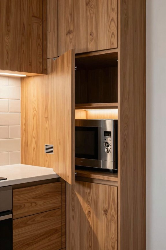 Best Microwave Location Ideas for Small Kitchens 4 hidden microwave in pantry cabinet
