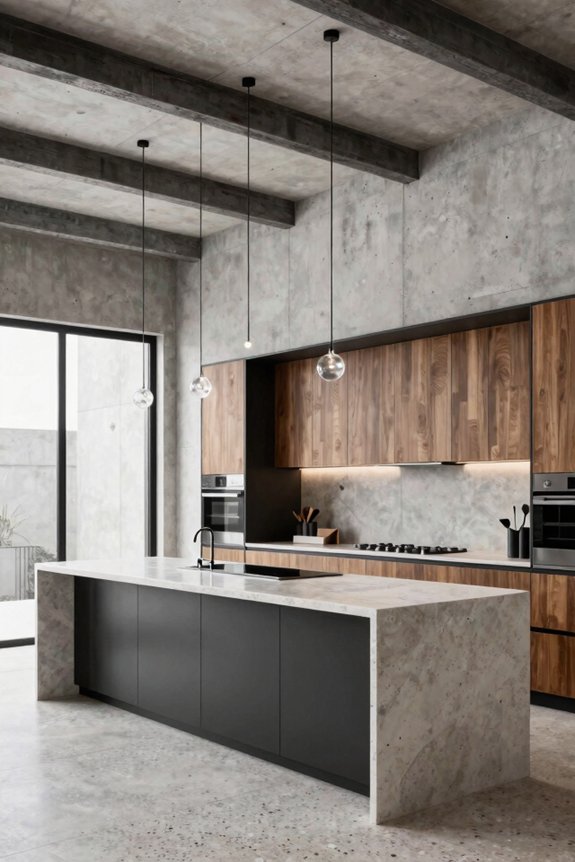industrial meets modern kitchen textures