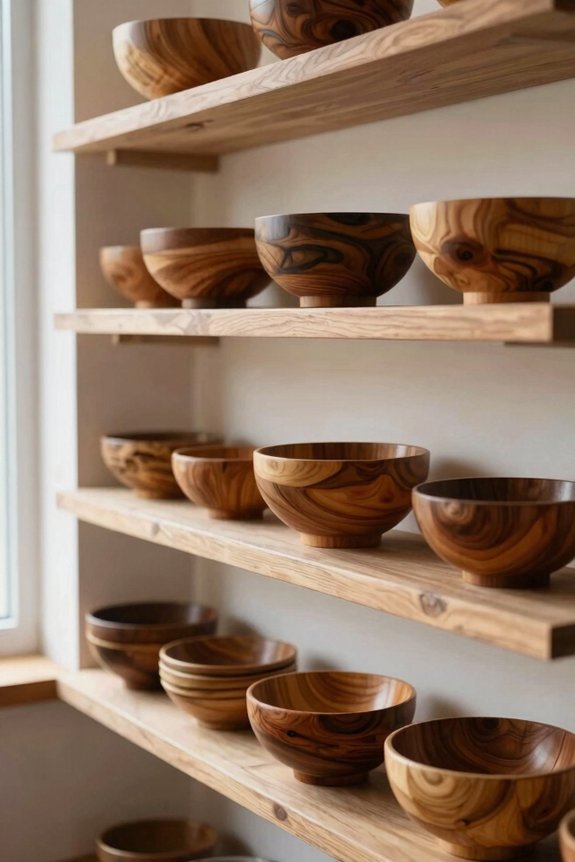 7 Ways to Style Wooden Bowls Throughout Your Home 2 layered wood bowls varied tones