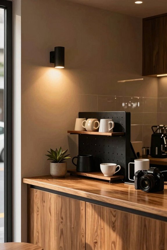 3 Coffee Corner Ideas for Small Spaces 3 lighting storage and warm accents