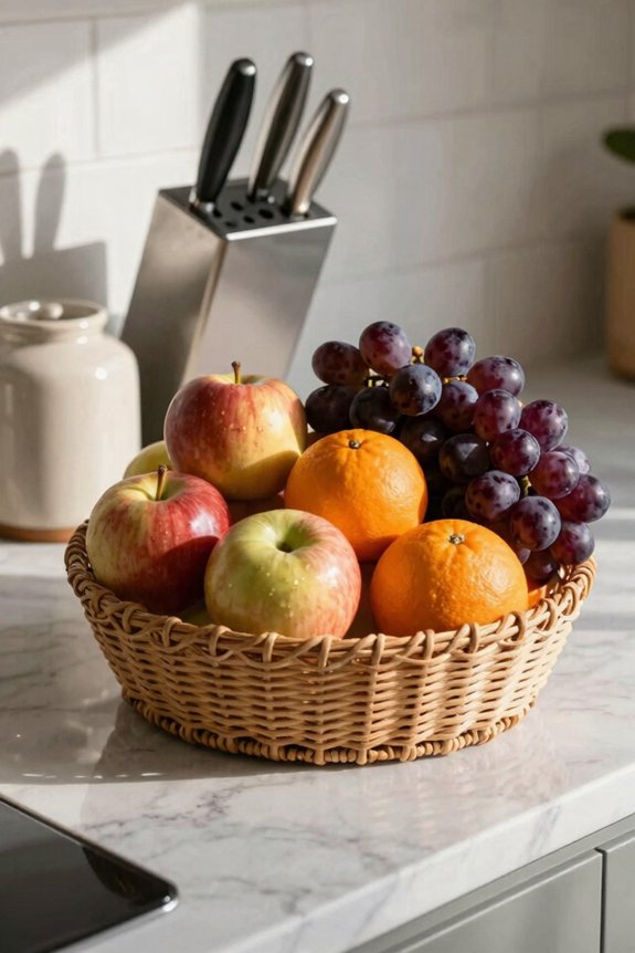 7 Fruit Basket Ideas to Transform Your Kitchen Display 1 match fruit basket to kitchen style