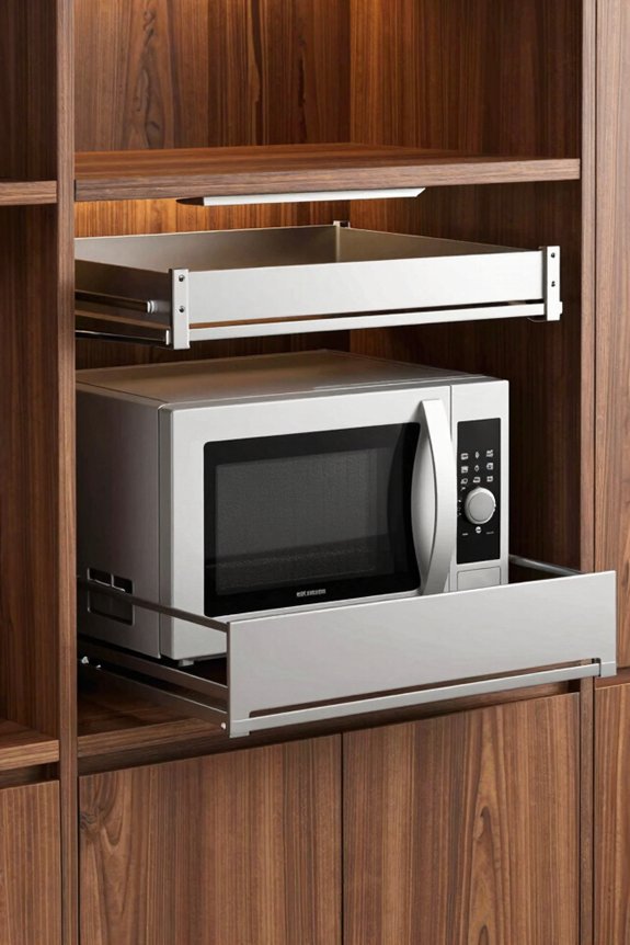 Best Microwave Location Ideas for Small Kitchens 2 pull out shelves maximize compact kitchens