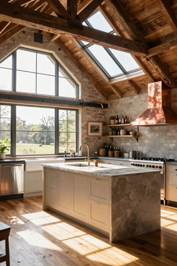 5 Barndo Kitchen Ideas to Transform Your Barn Conversion 2 skylights windows glass doors illuminate