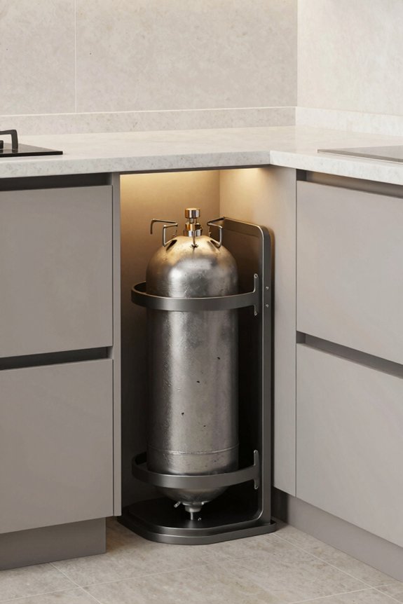 sleek anti tip propane stands