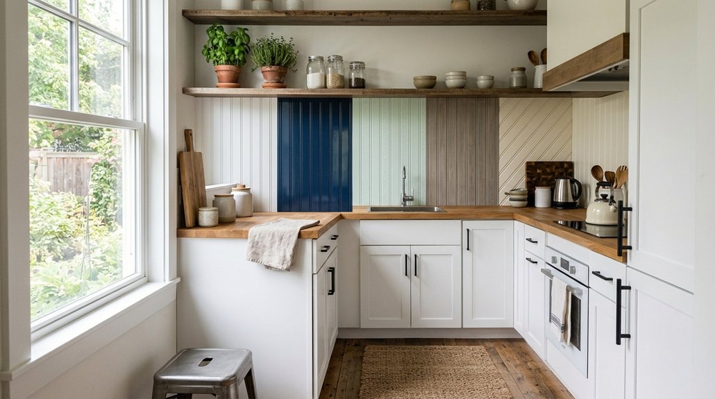 small kitchen beadboard backsplash ideas