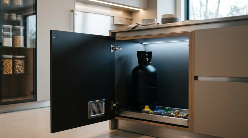 smart gas cylinder storage ideas in kitchens
