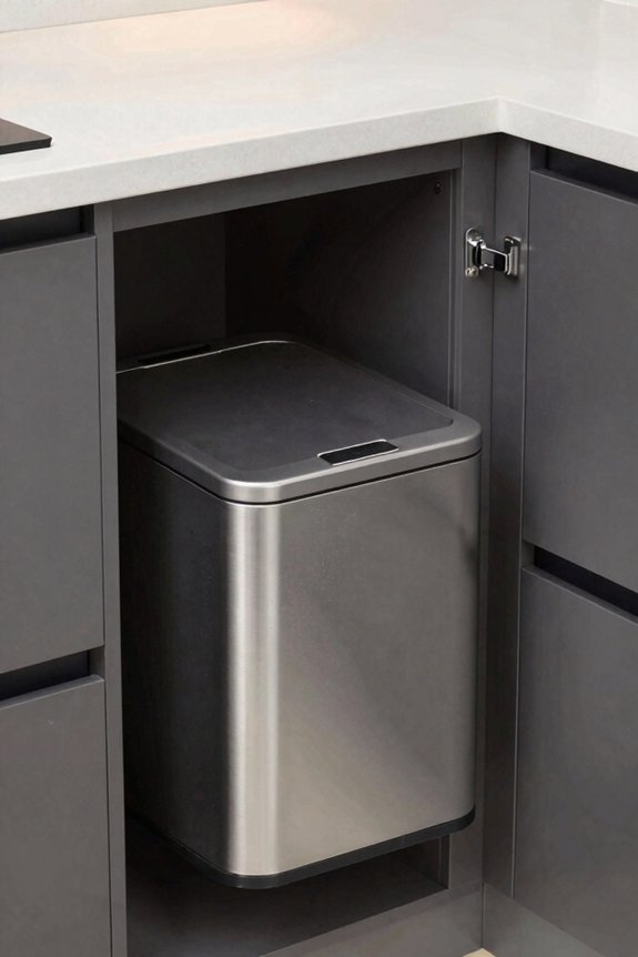 stainless fingerprint resistant odor control integrated storage