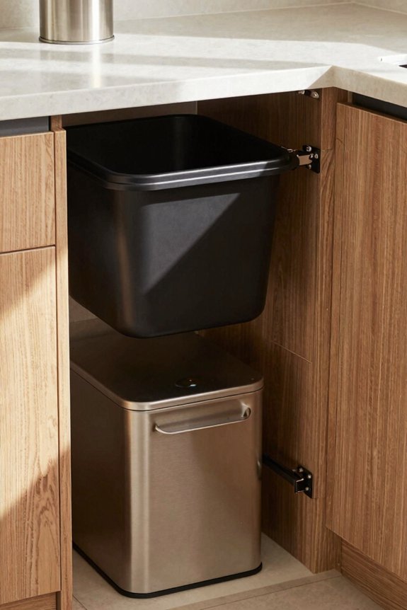 stainless soft close dual compartment stylish