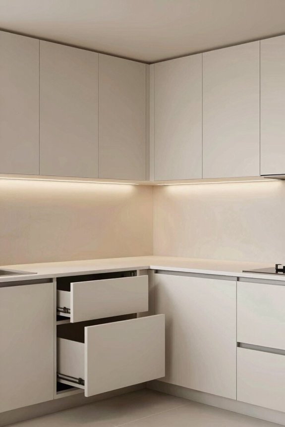 L-Shaped Kitchen Ideas That Maximize Your Space 4 tall cabinets maximize hidden storage