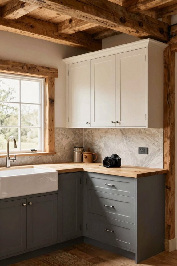 5 Barndo Kitchen Ideas to Transform Your Barn Conversion 3 two toned wood cabinet aesthetics