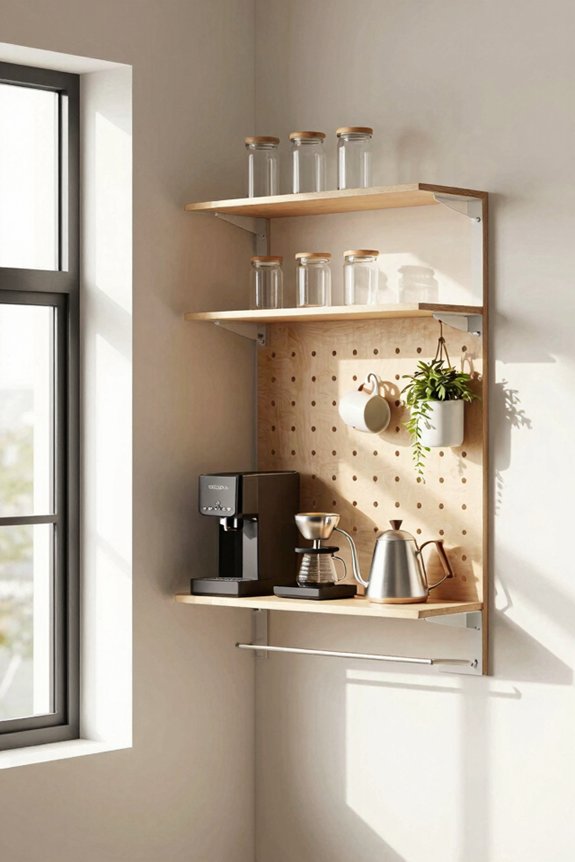 3 Coffee Corner Ideas for Small Spaces 1 vertical storage maximizes tiny coffee space
