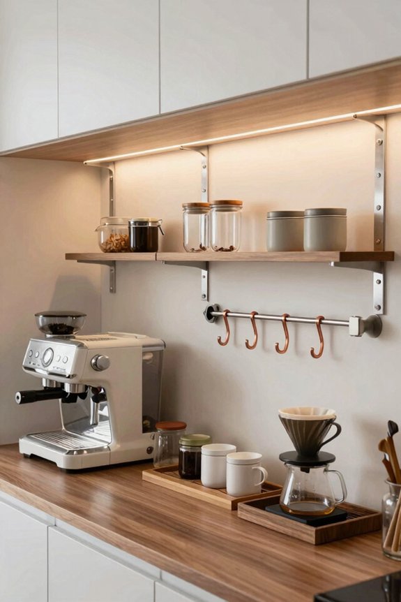 vertical wall mounted coffee bar system
