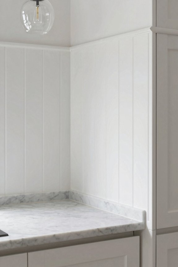 white beadboard light countertops cottage bright