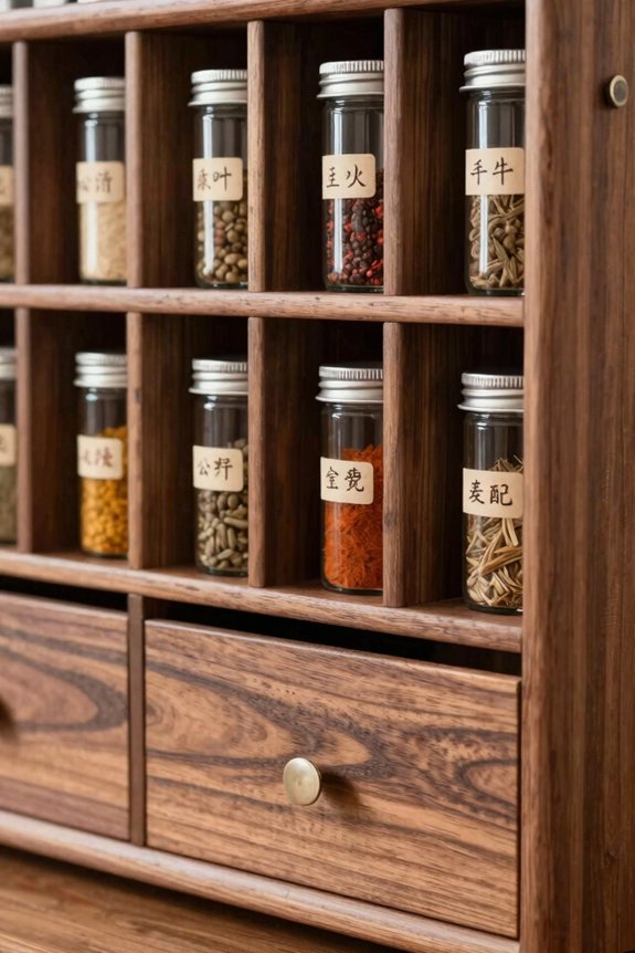wooden spice racks elevate storage